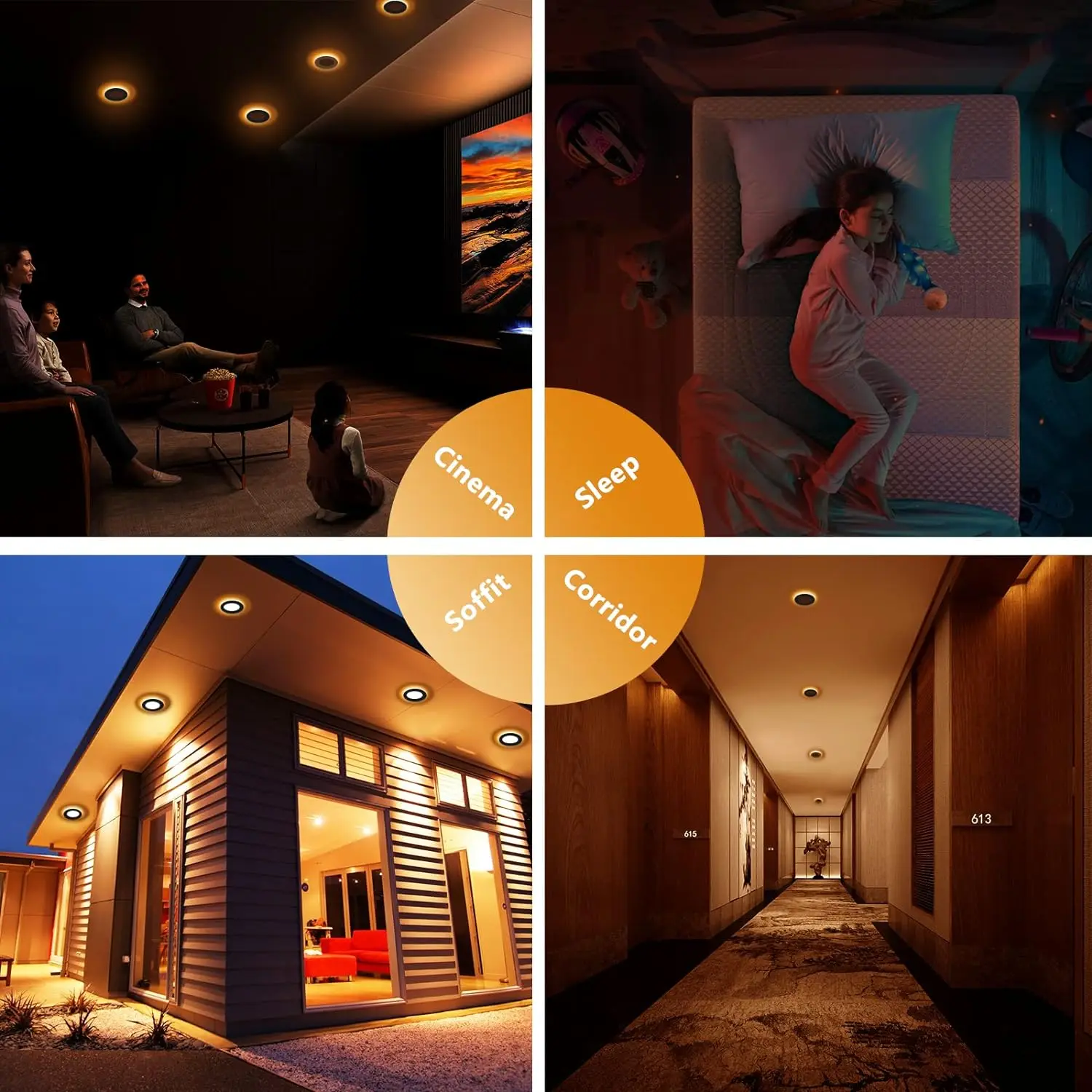 12 Pack 6 Inch LED Recessed with Night Light Canless Ultra Thin Wafer Downlight Dimmable Soffit Pot Ceiling Lighting bedroom