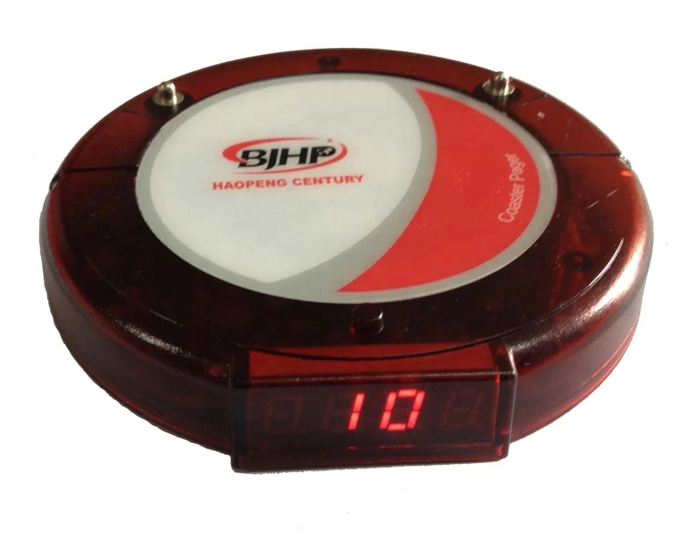 Smart restaurant vibrating alphanumeric coaster pager  wireless ordering system