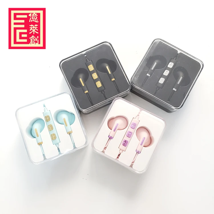 Macaron colorful 3.5mm sport in ear wire earphone and microphone for xiaomi deep bass headset for samsung headphones