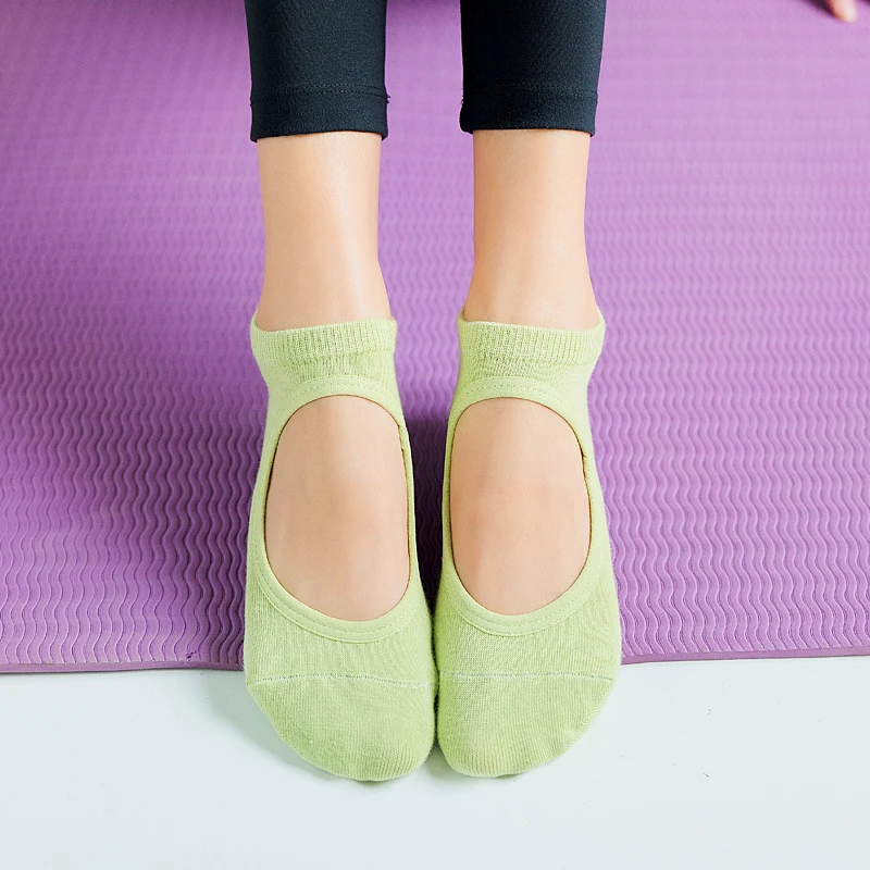 
Women High Quality Pilates Socks Anti-Slip Breathable Backless Yoga Socks Ankle Ladies Ballet Dance Sports Socks for Fitness Gym 