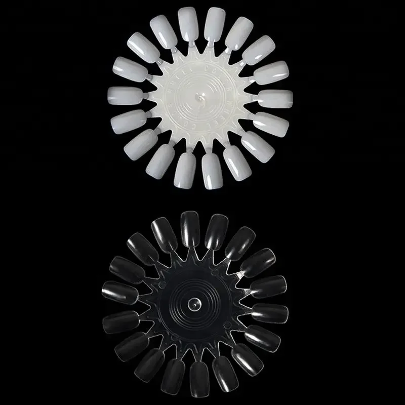 Plastic Round Shape Nail Polish Color Chart 18 Tips Wheel Shape Display Wheel For Nail Art for salon