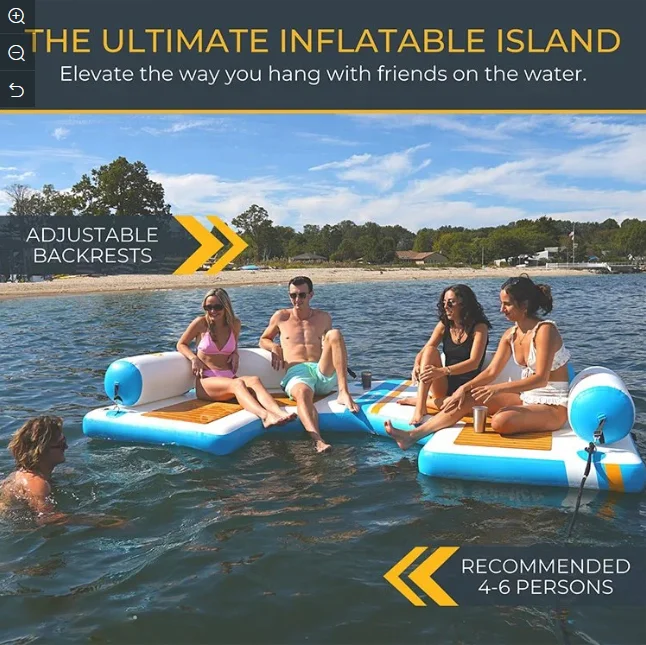 inflatable floating pontoon C-dock  shelter platform for leisure and recreation