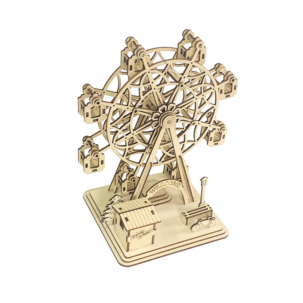 Y-TOP Original Design 3D Ferris Wheel Puzzle Wooden Building Toy for Adults and Kids Hot Sale Products