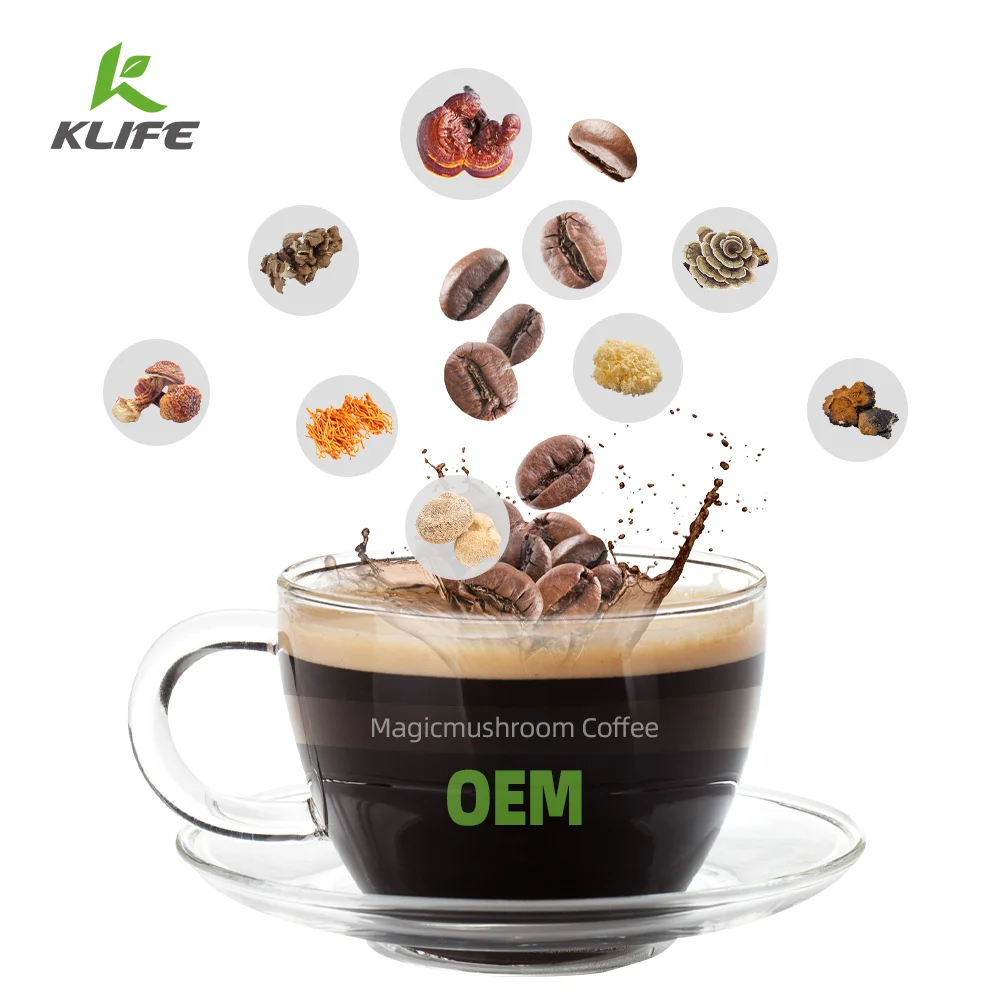 
Здоровый мгновенный гриб кофе частная марка органический гриб кофе 