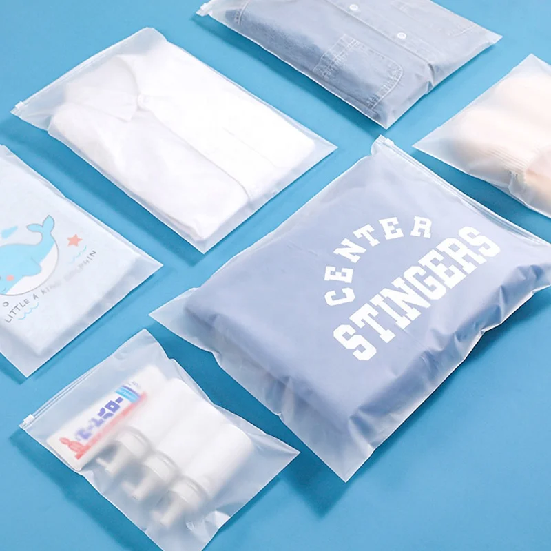 In Stock Ziplock Bag For Clothes Jewelry Make Up Tool Garment Packaging Waterproof PE Poly CPE Plastic Slide Zip Lock Bags