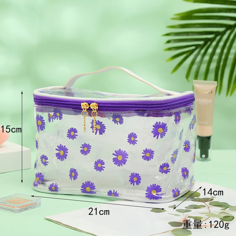 Large Space Round PVC Clear Makeup Tube Bag Waterproof Travel Storage Pouch Bag