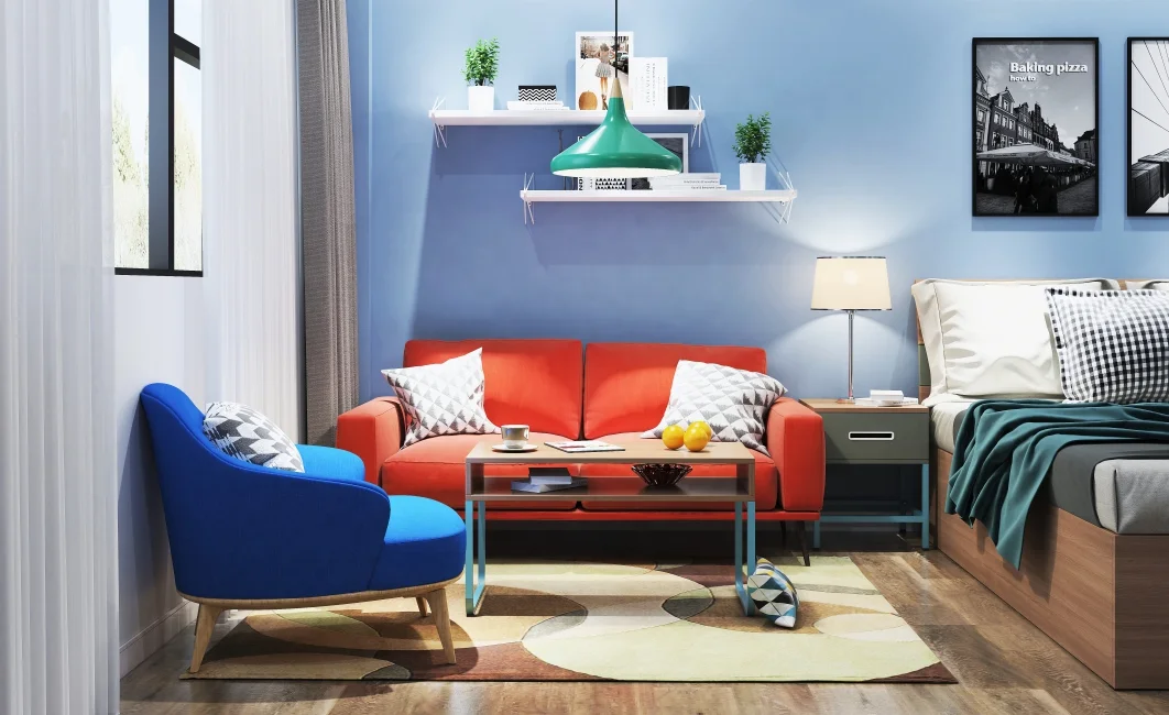 School Furniture Dormitory Complete Furniture Solution Plan Bunk Bed Folding Bed Study Table Computer Desk TV clove Shoe Rack CB