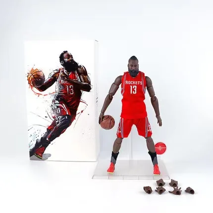 ASQ Basketball star rockets NBA 1/9  James Harden red shirt no. 13 model color box figure