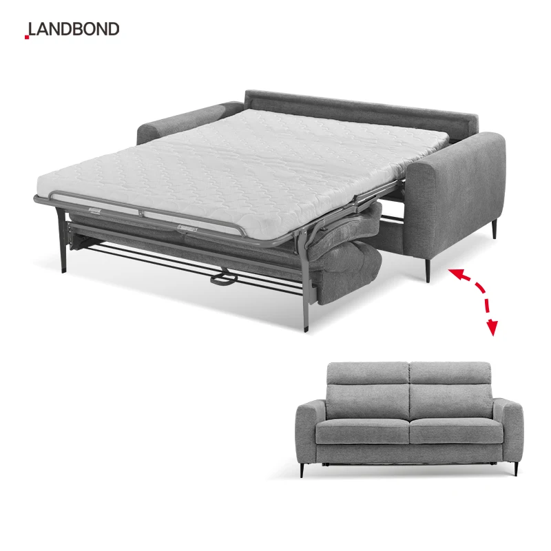 Foshan Factory Italy Fabric Sofa Bed with Mattress Fold Out 3 Seater Modern Living Room Sleep Sofa for Apartment and Hotel