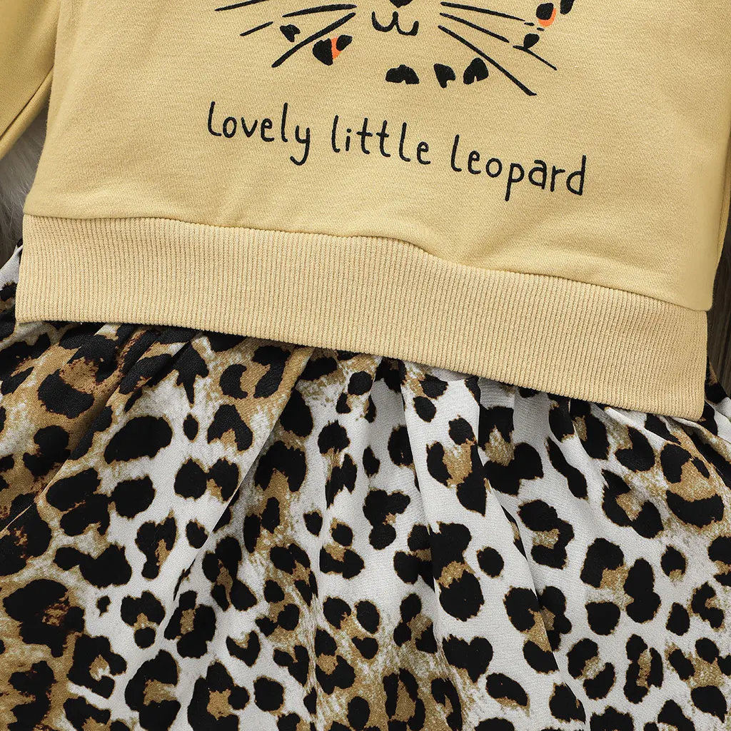 Leopard Dress Baby Dress Girls Toddler Girl Clothing New Arrival A Line Dress Cute Child Clothes