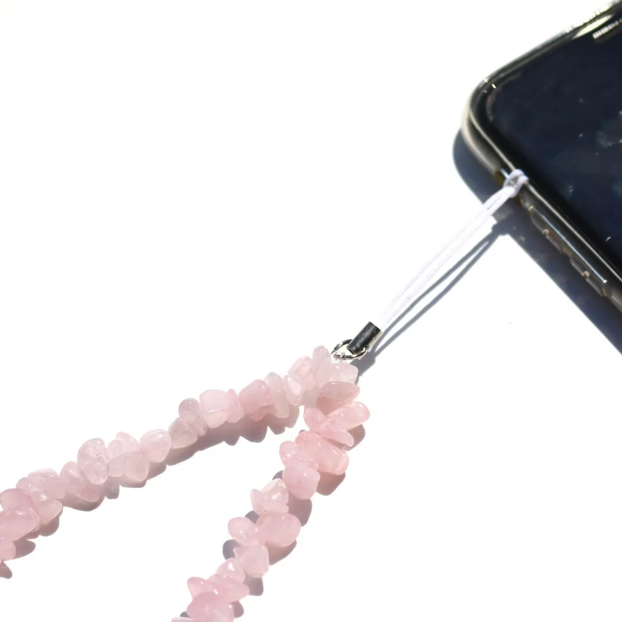 Natural Crystal Stone Sling Mobile Phone Chain Gemstone Phone Strap Crystal Beaded Strap For Mobile Phone