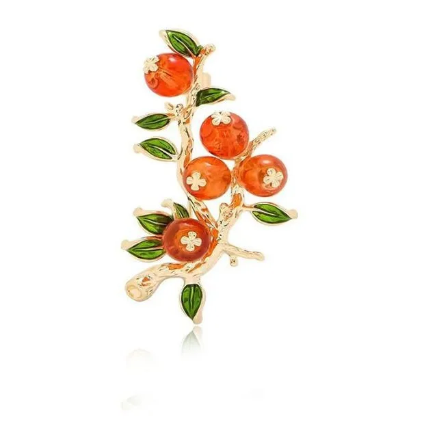Jewelry Arrival Brooch Trendy Vintage Delicate Personality Persimmon Brooch High-end Coat Pin For Women