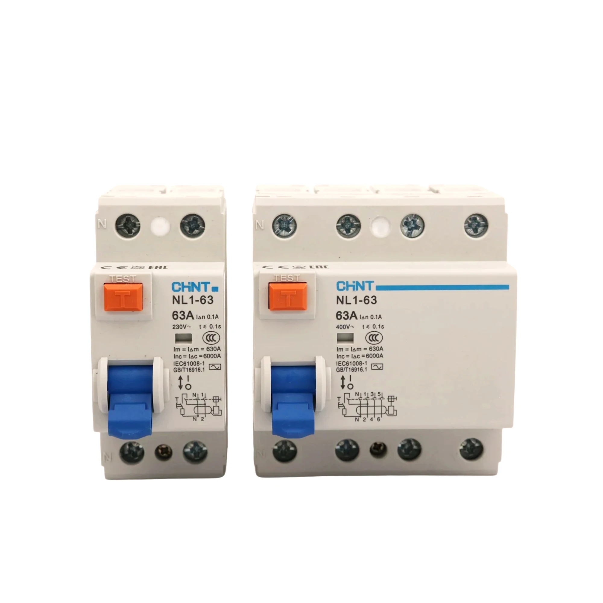 CHINT Excellent Quality NL1-63A residual current operated rccb electrical 100 amp RCCB RCBO circuit breakers
