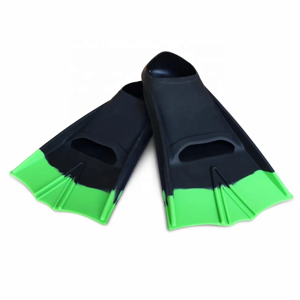 Adult and kids black yellow silicone swimming fins for swim flippers