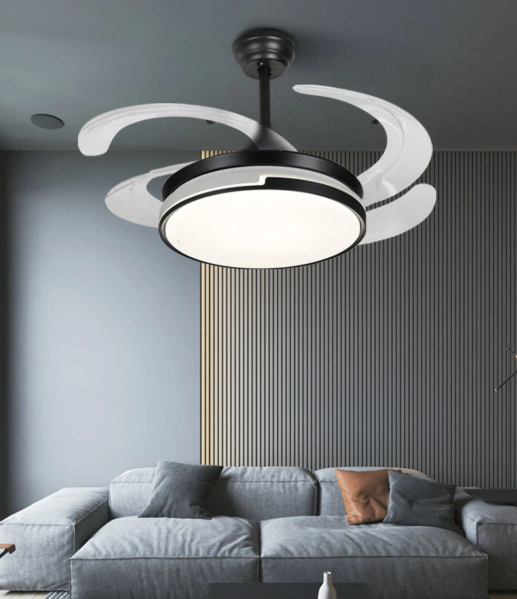 Led Invisible Fan Light With Variable Frequency And High Wind Power, Simple And Modern Home Living Room Fan Light