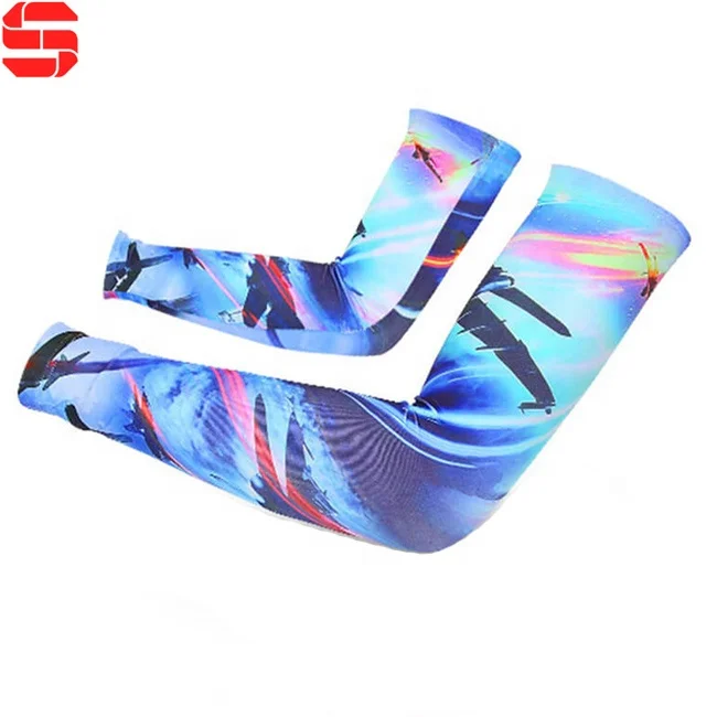 Оптовая продажа, сублимационный белый рукав, спортивные баскетбольные охлаждающие солнцезащитные велосипедные пустые сублимационные рукава