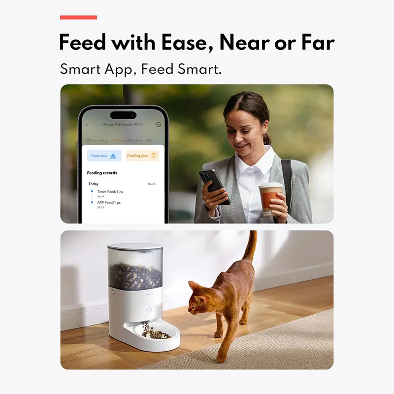 Pet-Friendly Design Cat Food with Scheduled Feeding for Cats dogs Portion Control Food Dispenser