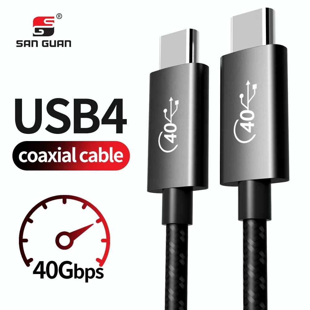  Новинка 2021 зарядный кабель Gen3 USB4 типа C 5 А для передачи данных PD USB 4 0 40 Гбит/с Thunderbolt 3 100 Вт логотип под заказ 8 м
