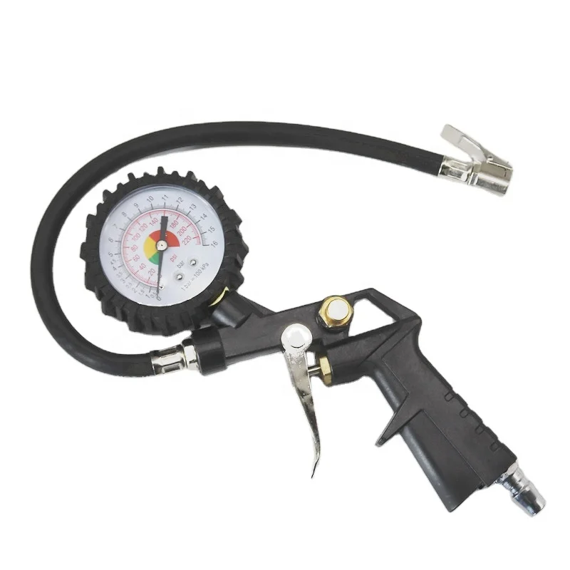 auto & vehicle tools automatic car portable tyre inflation gauge tire inflator gun with gauge,hose,quick coupler