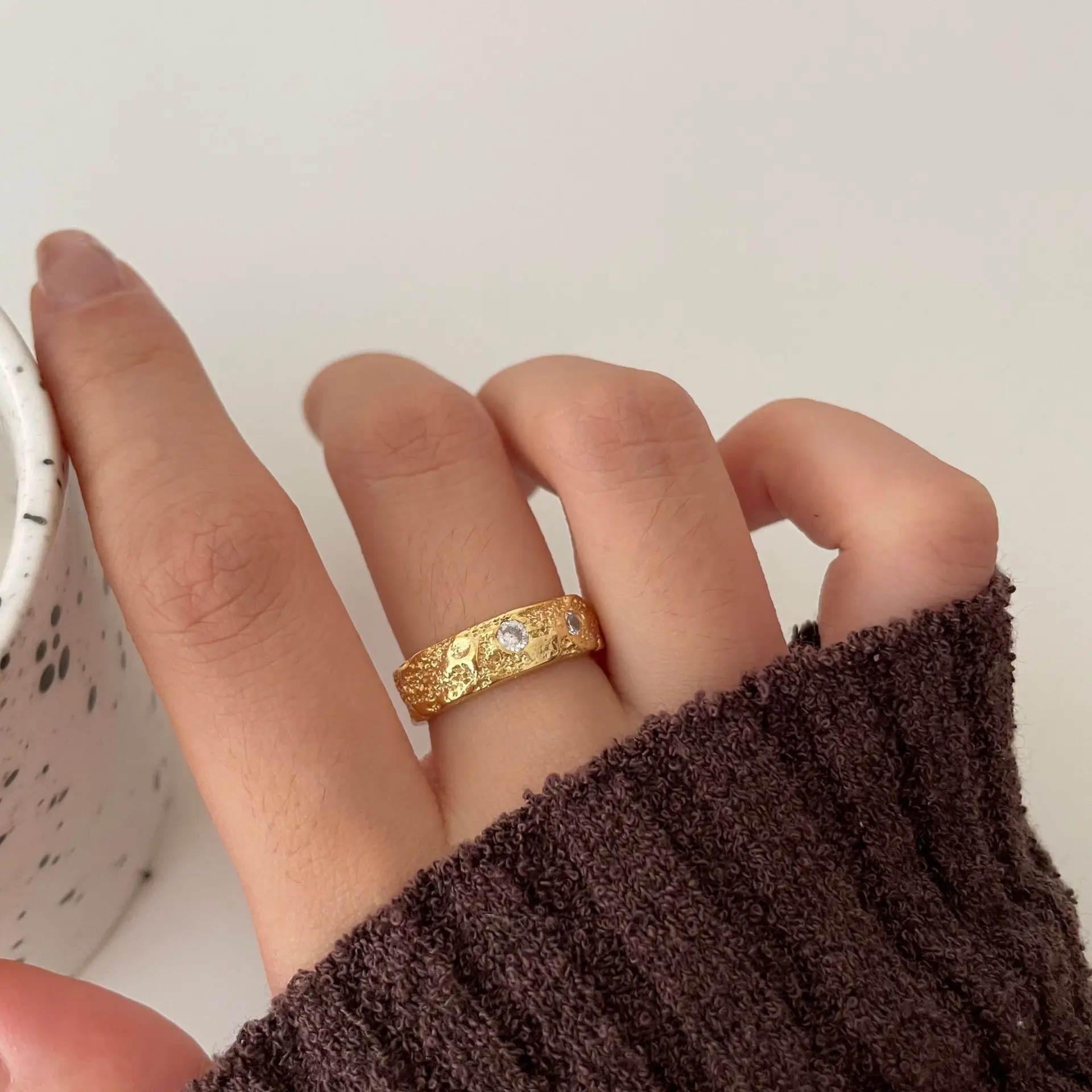Модное игристое инкрустированное кольцо с фианитом шикарное открывающаяся манжета в форме C 925 из стерлингового серебра ювелирные изделия