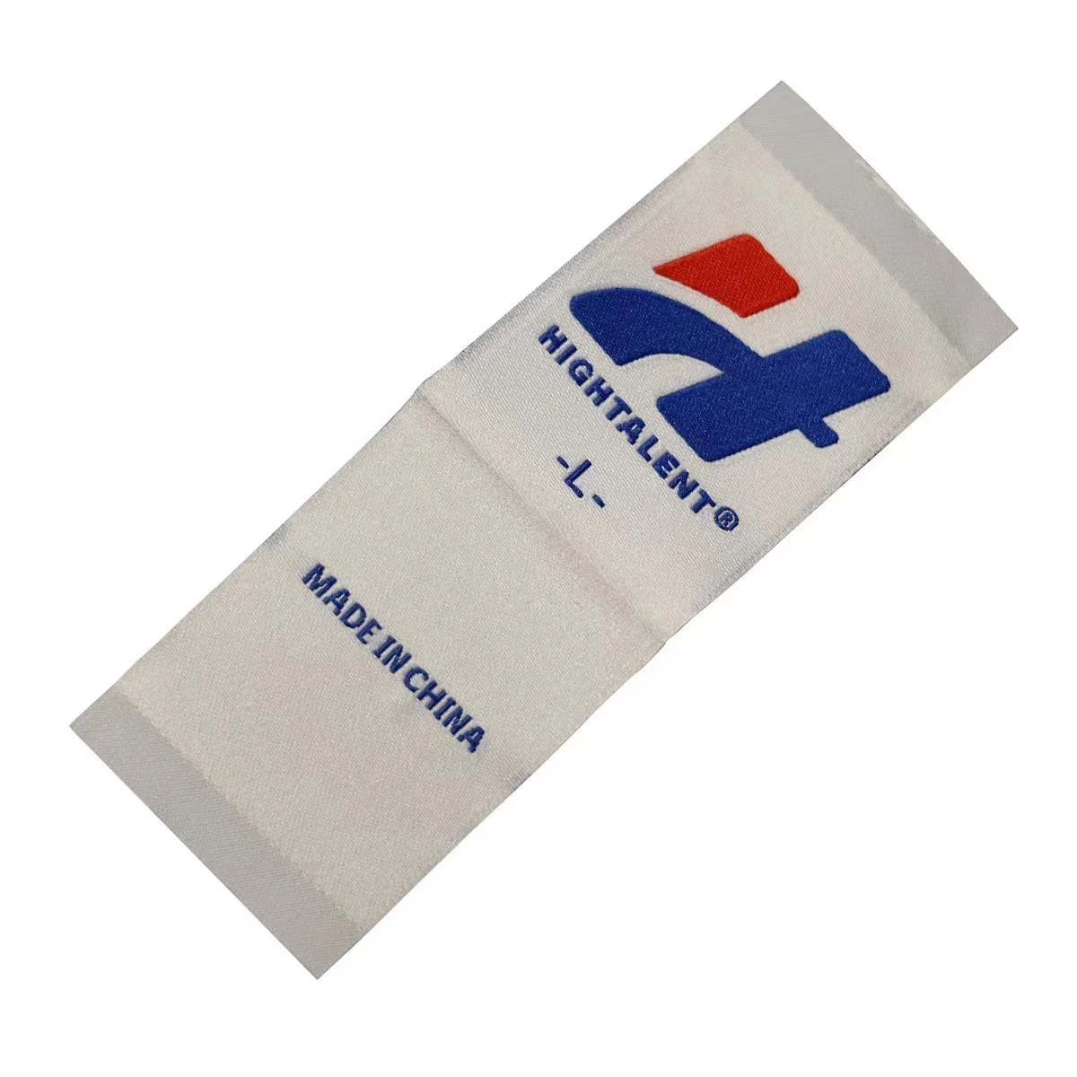 Фабрика Oeko-tex тканая этикетка с центральной петлей складная индивидуальная для одежды