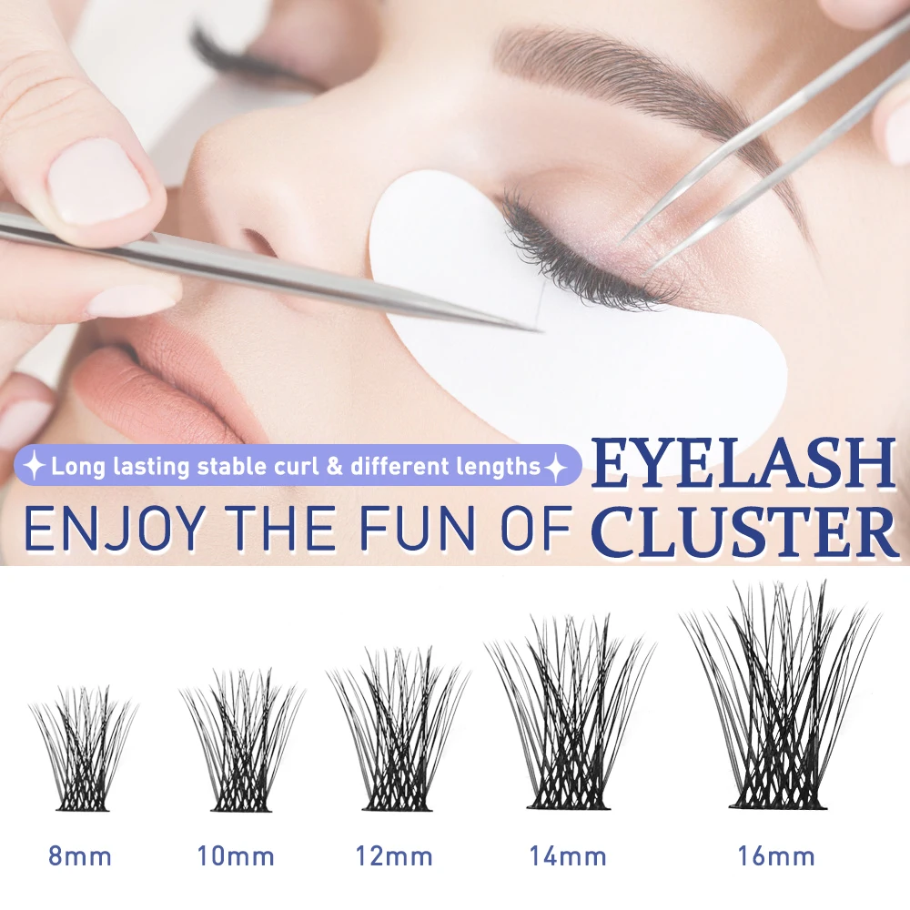 Medylashes Wholesale Diy Eyelash Trays Fan Lash Clusters Single Cluster Eyelashes for cluster diy lashes bond and seal lash glue