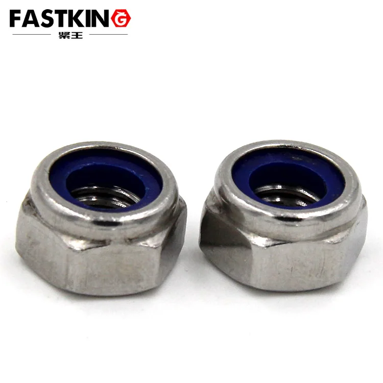DIN985 ss 304 nylon lock nut M3-M27 nylon self lock nut half thread hex bolt and nut
