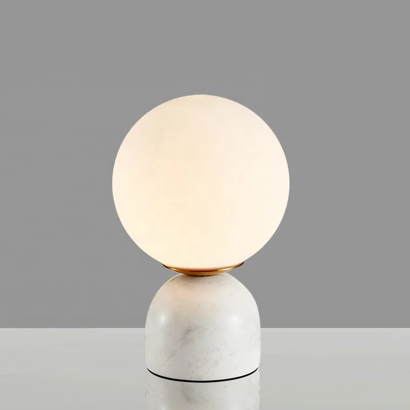 Home art deco decoration modern glass table lamp round ball shade