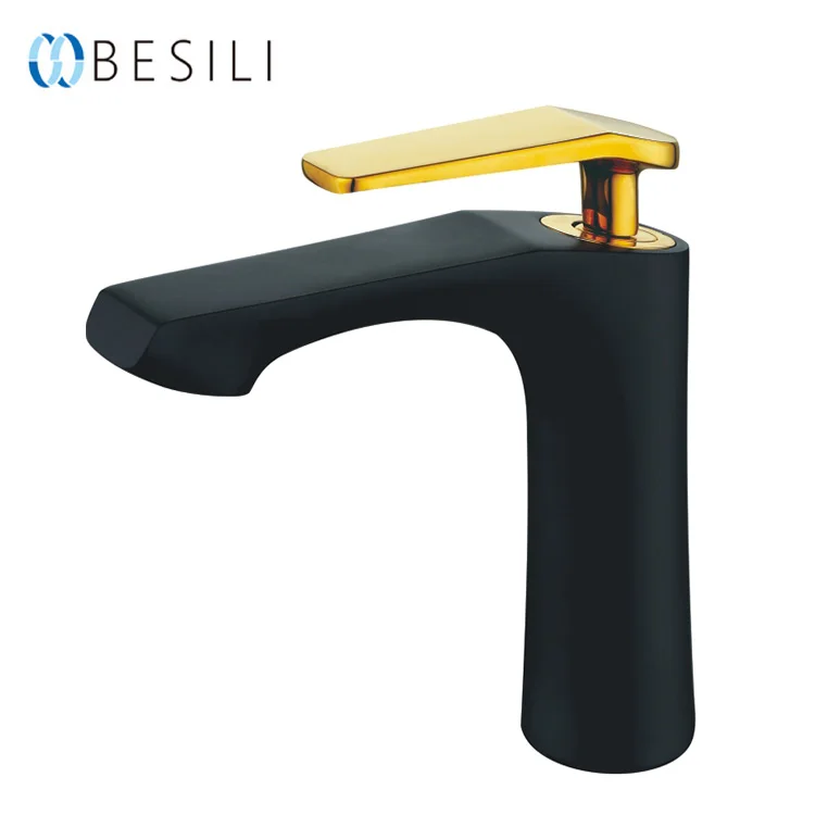 Dubai hot selling brass basin mixer tap gold bathroom single handle white face basin faucet