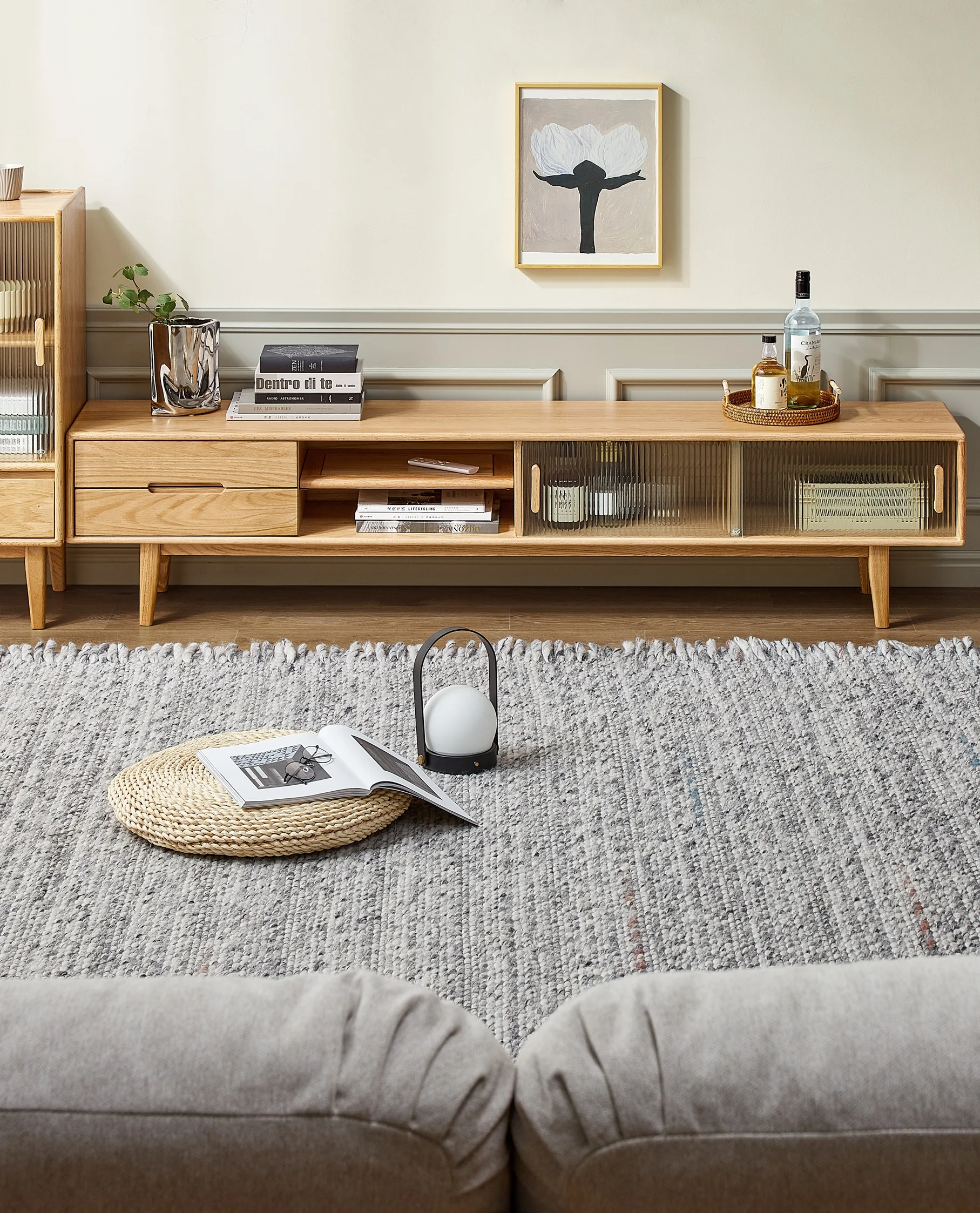 F8083 universal desktop tv stand welcome solid oak wood tv floor stand