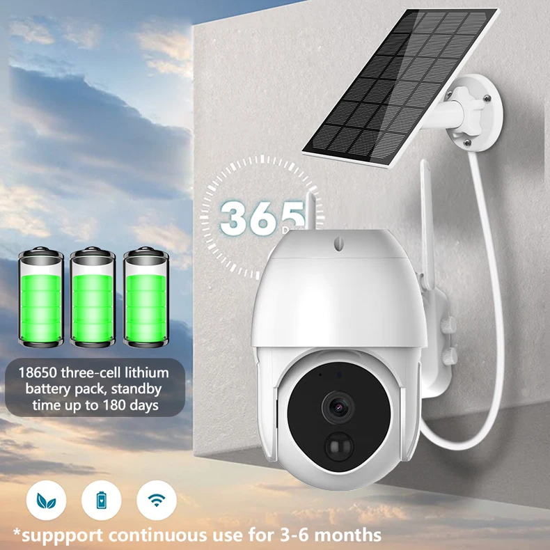 3.6mm TF card  2-Way Audio WiFi Wireless solar power camera Outdoor sim Card Slot CCTV Security IP Camera
