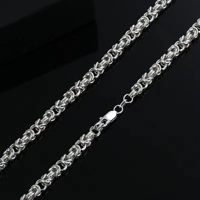 925 Sterling Silver Italian Byzantine Chain Bolo Necklaces Adjustable Chains Braceletjewelry For Women Men
