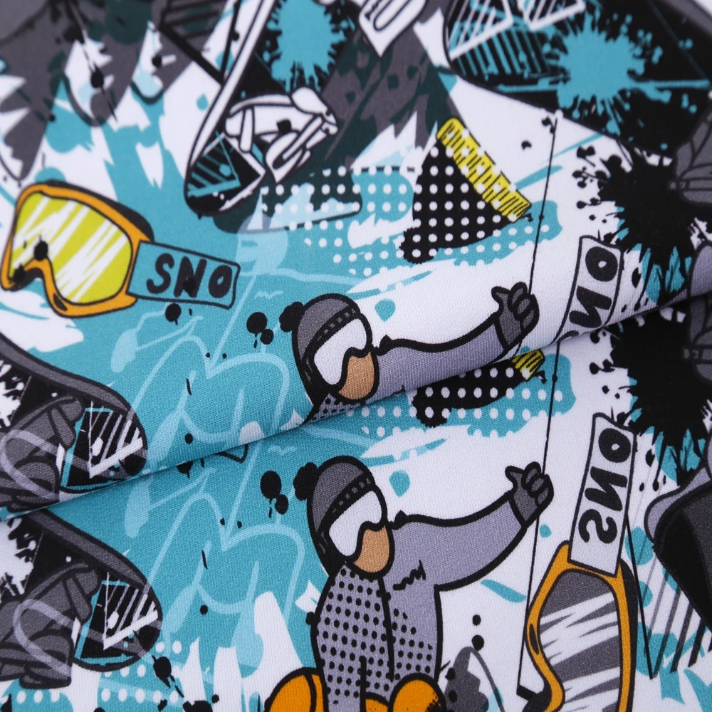 Без Moq 95% хлопок 5% спандекс пользовательский аниме дизайн цифровой печати Мягкий французский махровая