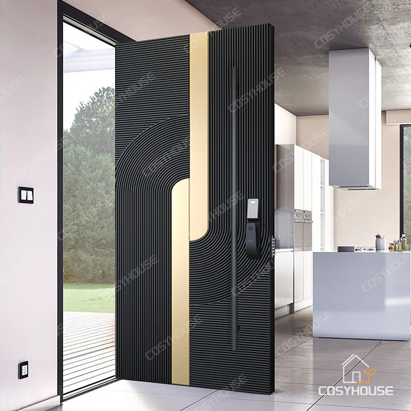 Guangzhou high quality aluminum door exterior security bulletproof hurricane proof door classic metal door