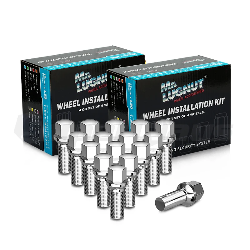MR LUG NUT B003 Chrome finish Ball Seat SR13,Hex17mm Class10.9, Box Packing Wheel hub Bolt
