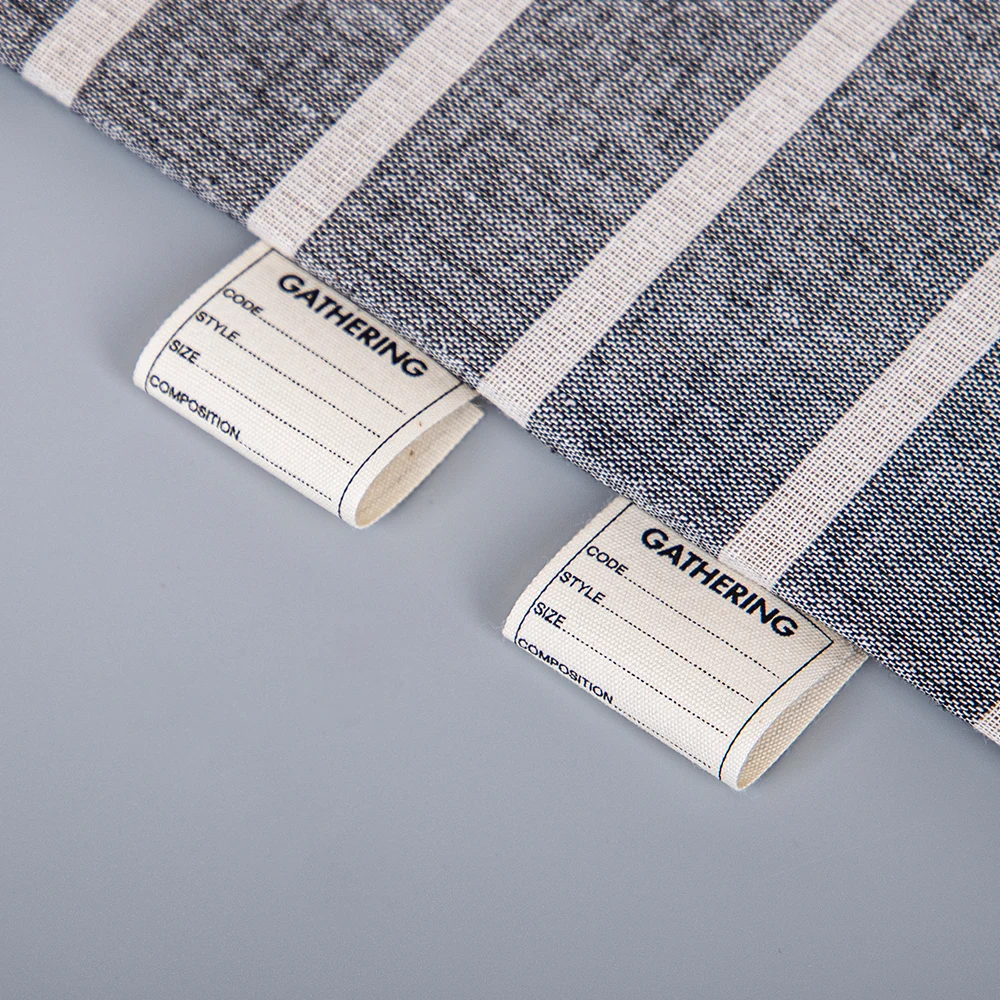 Recycled Shirt Tag cotton Clothing Label Printed Cotton Thread Sew-on Label Woven Fabric Labels