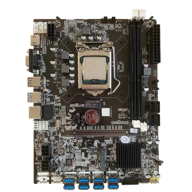 JOEGE 8USB B75 min ing motherboard 8gpu with CPU 8usb B75 motherboards CPU on-board instead of 12USB B250 ATX motherboard