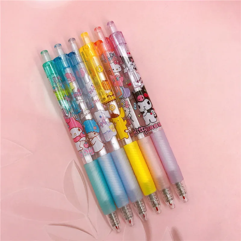 Мультяшная гелевая ручка hello kt, прозрачная ручка, черная ручка для письма, 0,5 мм