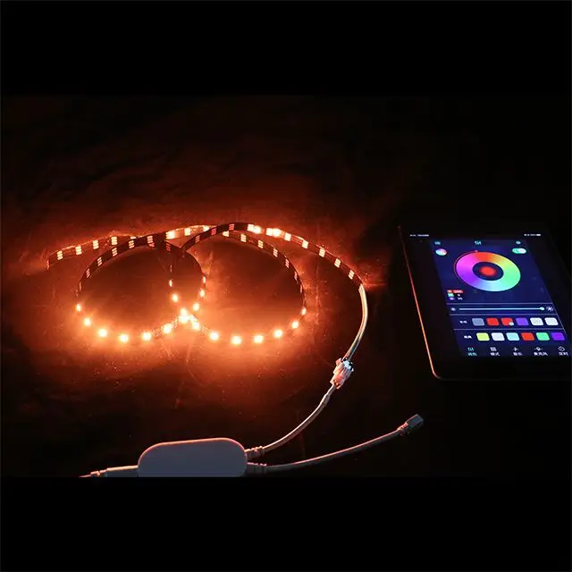 Smart bluetooth wifi 10m waterproof light tv music sync flexible smd 5050 rgb sk6812 ws2811 led rigid strip