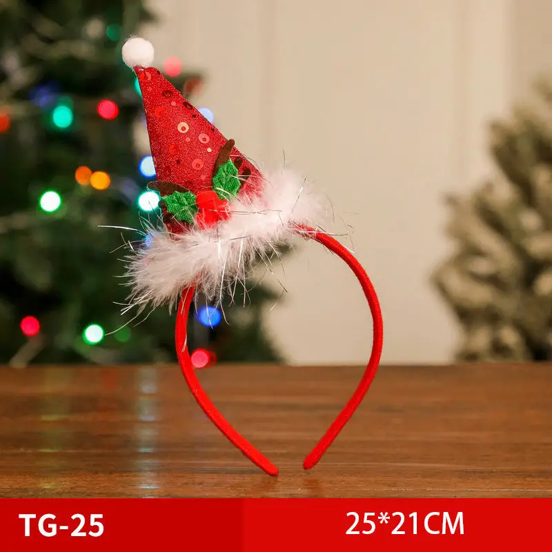 wholesale christmas 2024 holiday christmas Hair Accessories Xmas Tree Head Hat Toppers women Santa Hat christmas decor
