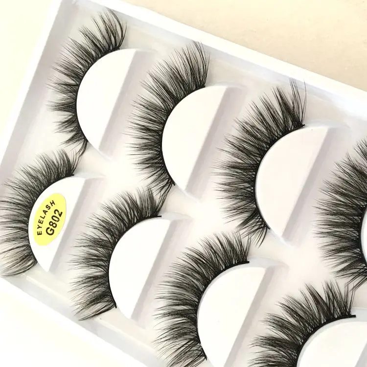 
2021 new Waterproof bushy 3d Mink False eyelash extensions 5 pair Mink Eyelash 