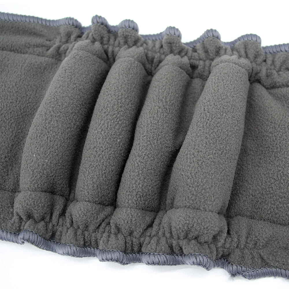 5 layers elastic bamboo charcoal diaper insert with double gussets leak guard absorbent cloth nappy insert pad soaker booster