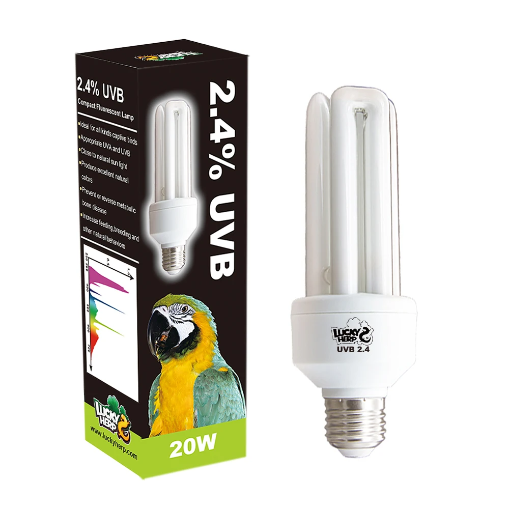 20W Avain Parrot Lighting Bird UVB 2.4% Compact Fluorescent Bulb