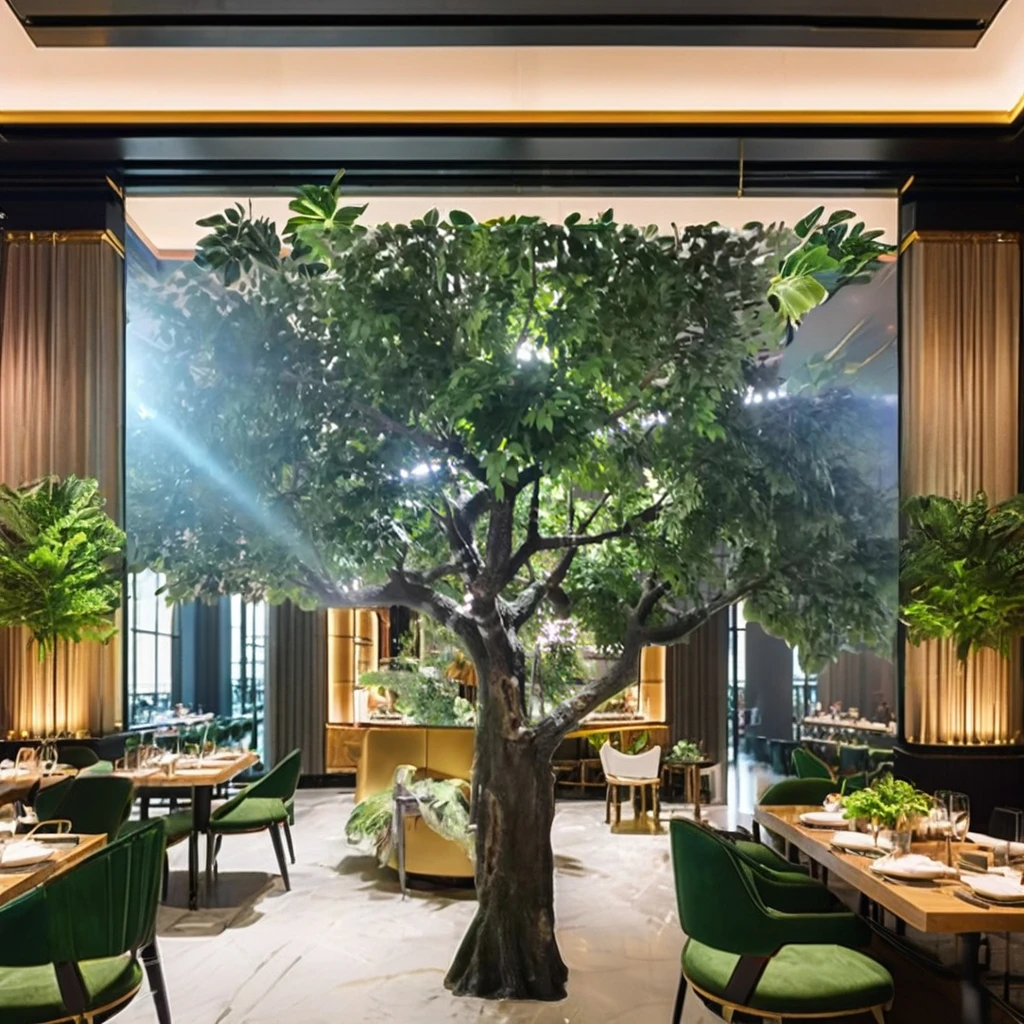 Durable 4m Large Artificial Green Banyan Tree Indoor Decorative Fiberglass Ficus with PE Silk Material High Assurance Room Decor