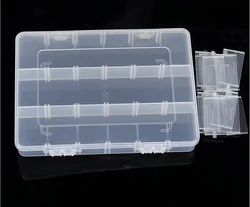 18 compartments transparent plastic storage box with removable dividers