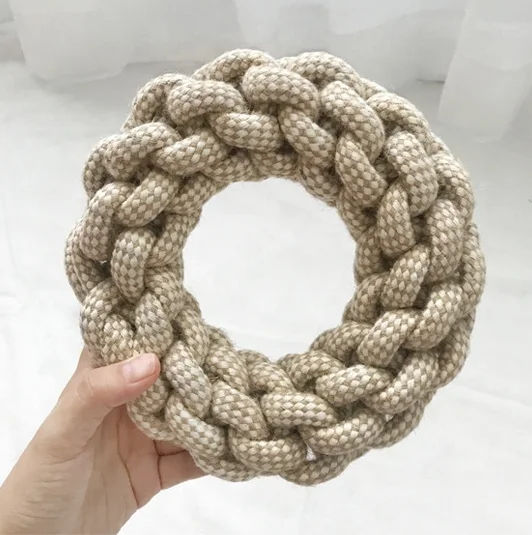 Manufacturer 9 Packs Sustainable Natural Cotton Hemp Organic Tough Rope Dog Toy Chew Set Hemp Dog Toy