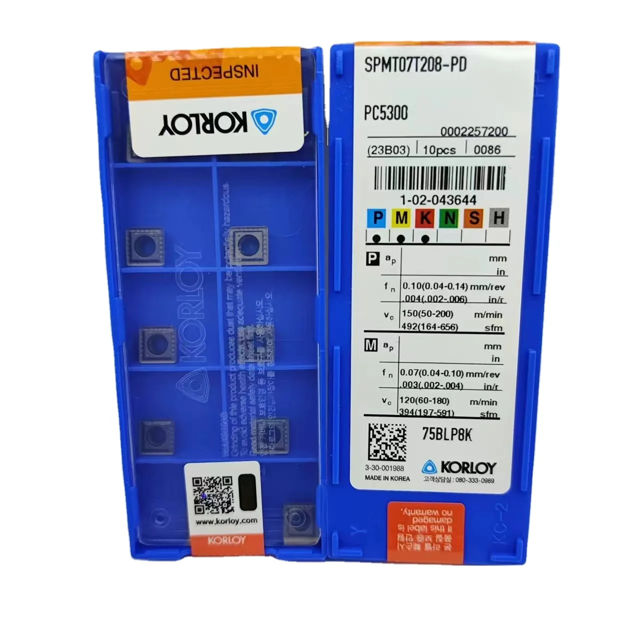 Korloys Original Indexable Cemented Carbide U-Drill Cutter SPMT Blade Spmt060205 U-Drill Cutter Blade Hard Alloy U-Drill Cutter