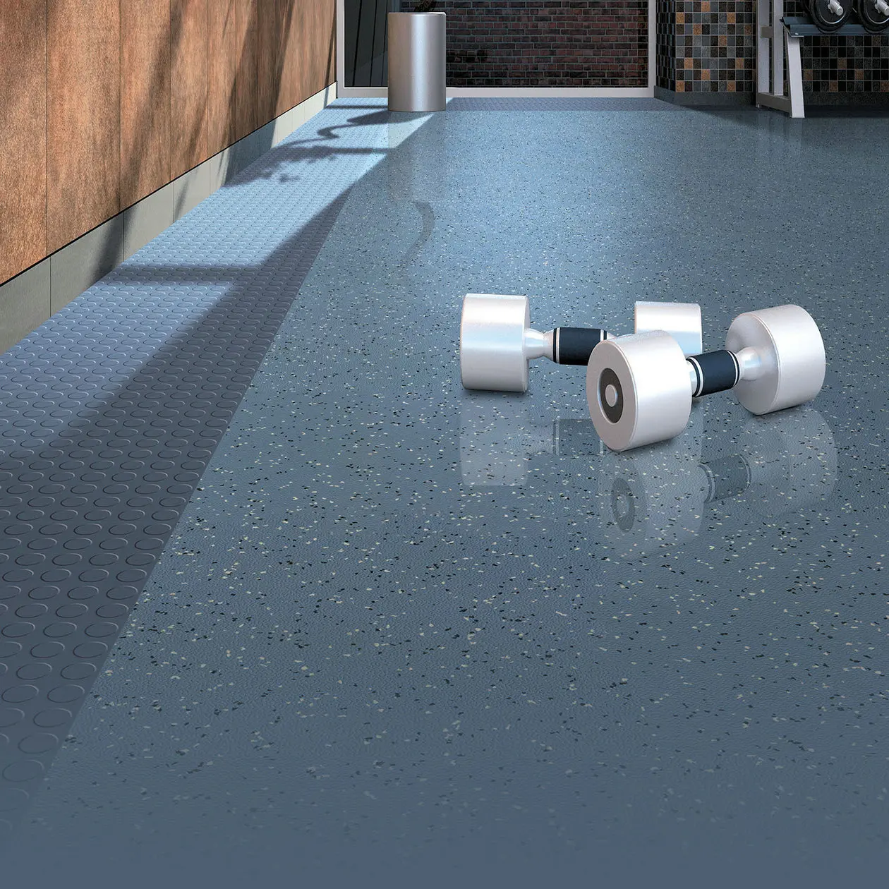 UNISPORT High Quality Shock Absorption Rubber Mat 50cmx50cm 1mx1m Gym Rubber Flooring Mat