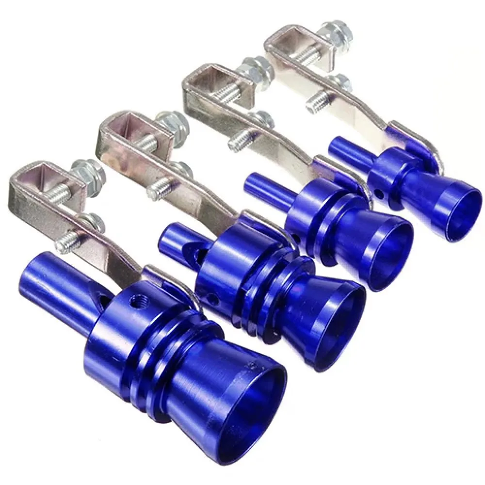 Car Universal Turbo Sound Muffler Exhaust Pipe Blow-off Vale Simulator Whistle Blue Size S/M/L/XL valve Tip Simulator Whistler