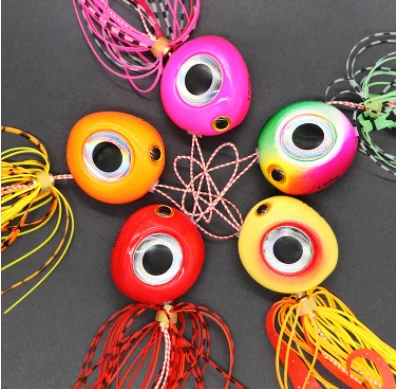 High quality bearded man  40g-120g squid head bearded man boat fishing iron bait sea fishing  lead head silicone skirt lure bait